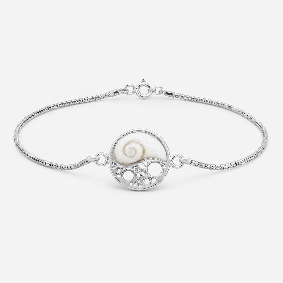 Bracelet Yin et Yang en argent 925 et Œil de Sainte-Lucie naturel