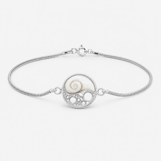 Bracelet Yin et Yang en argent 925 et Œil de Sainte-Lucie naturel