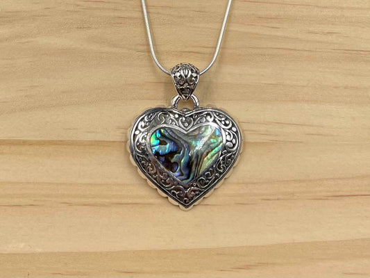 Pendentif Coeur Argent 925 Abalone