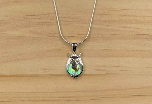 Pendentif Hibou Argent 925 Abalone