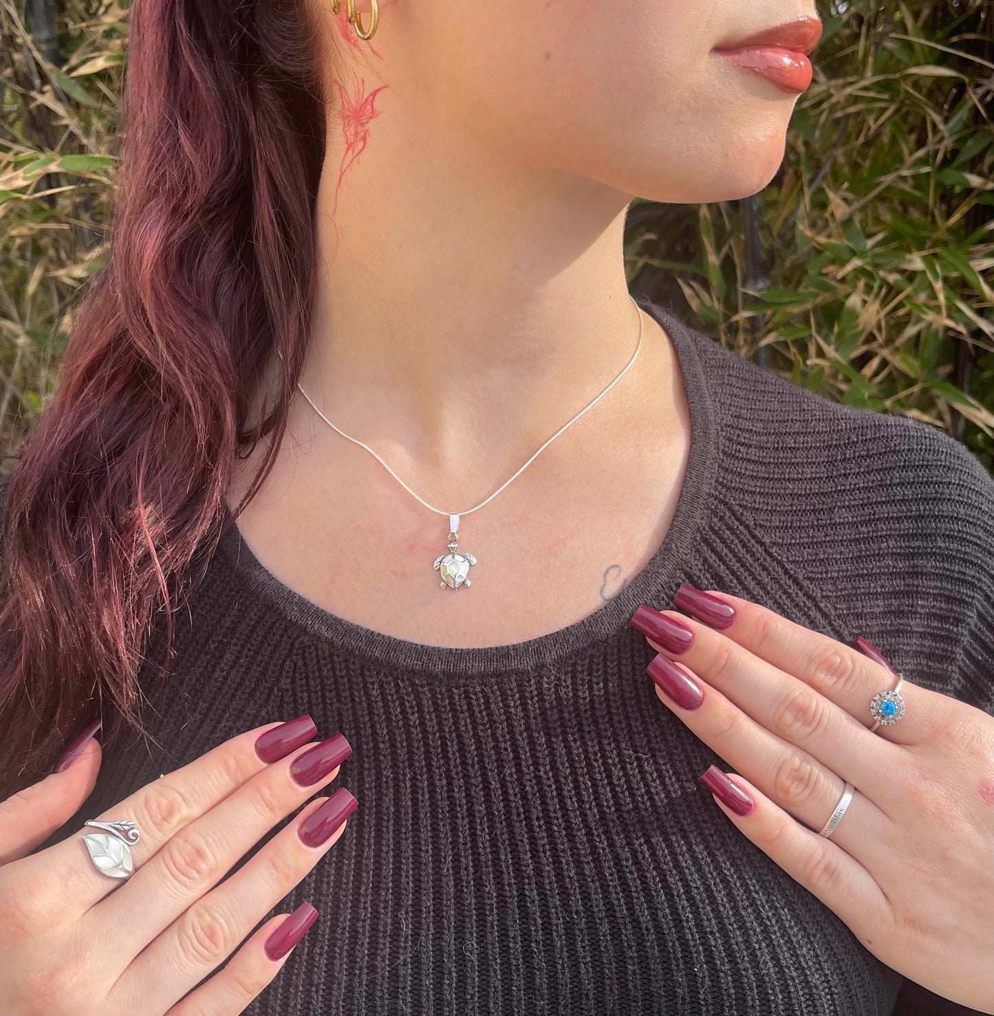 Pendentif Tortue Argent 925 Nacre