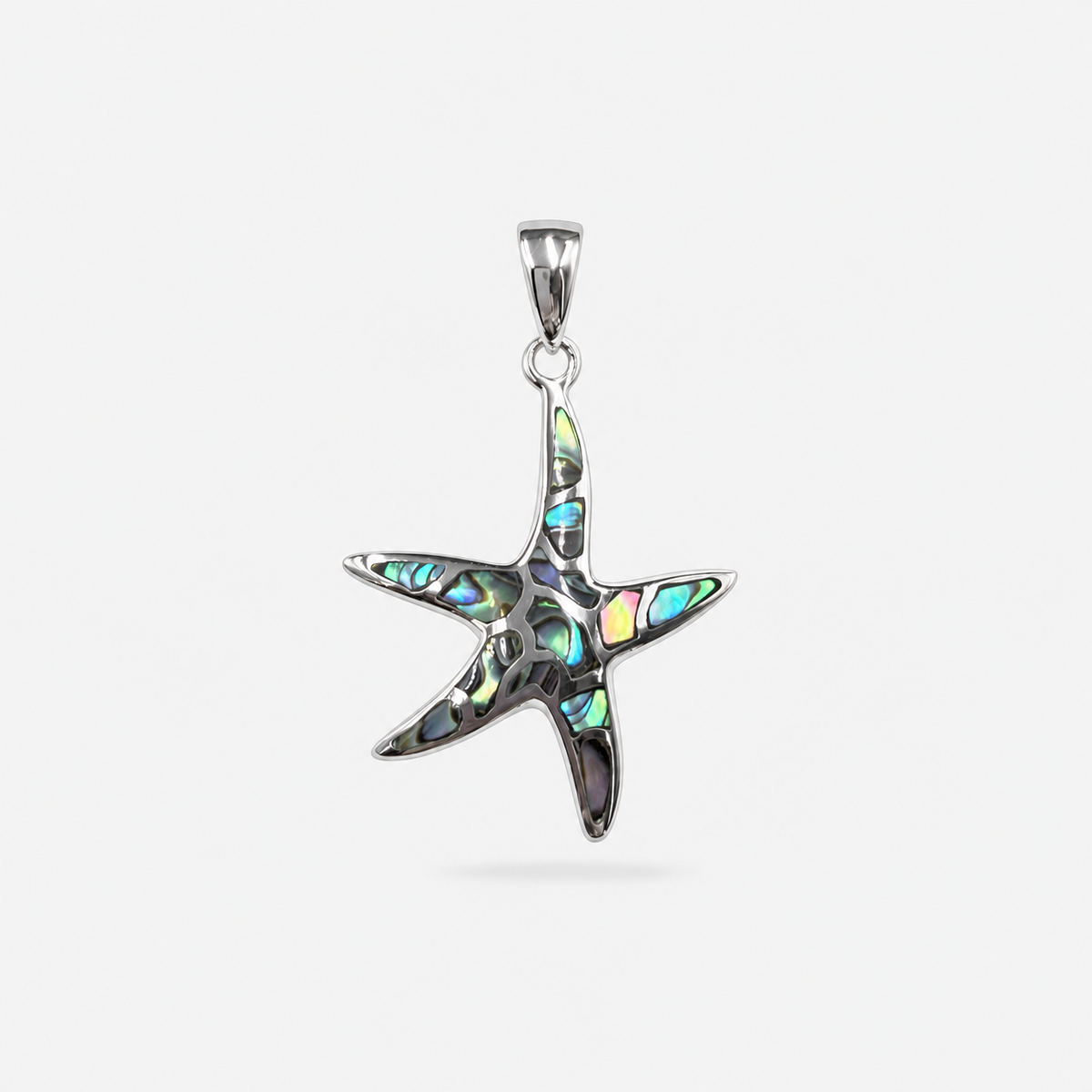 Pendentif étoile de mer en argent 925 et abalone naturelle
