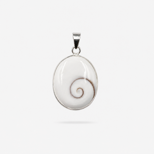 Pendentif ovale grand modèle en argent 925 et Œil de Sainte-Lucie naturel – recto