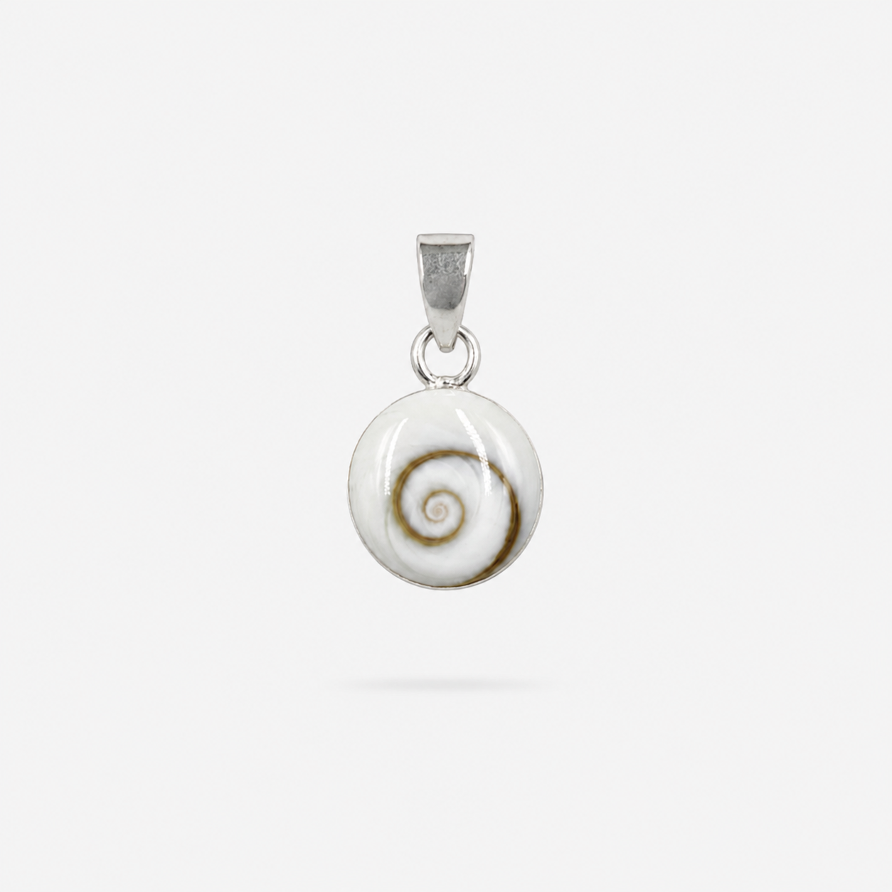 Pendentif rond en argent 925 et Œil de Sainte-Lucie naturel, petit modèle