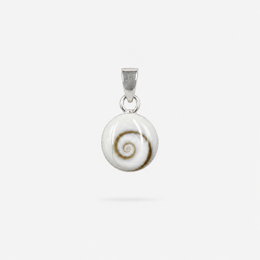 Pendentif rond en argent 925 et Œil de Sainte-Lucie naturel, petit modèle