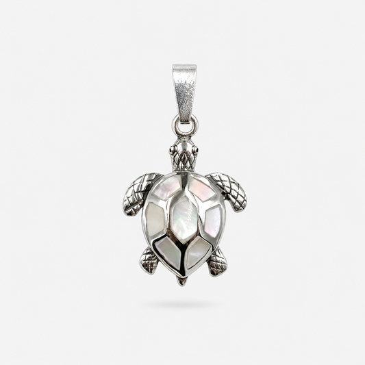 Pendentif tortue en argent 925 et nacre naturelle
