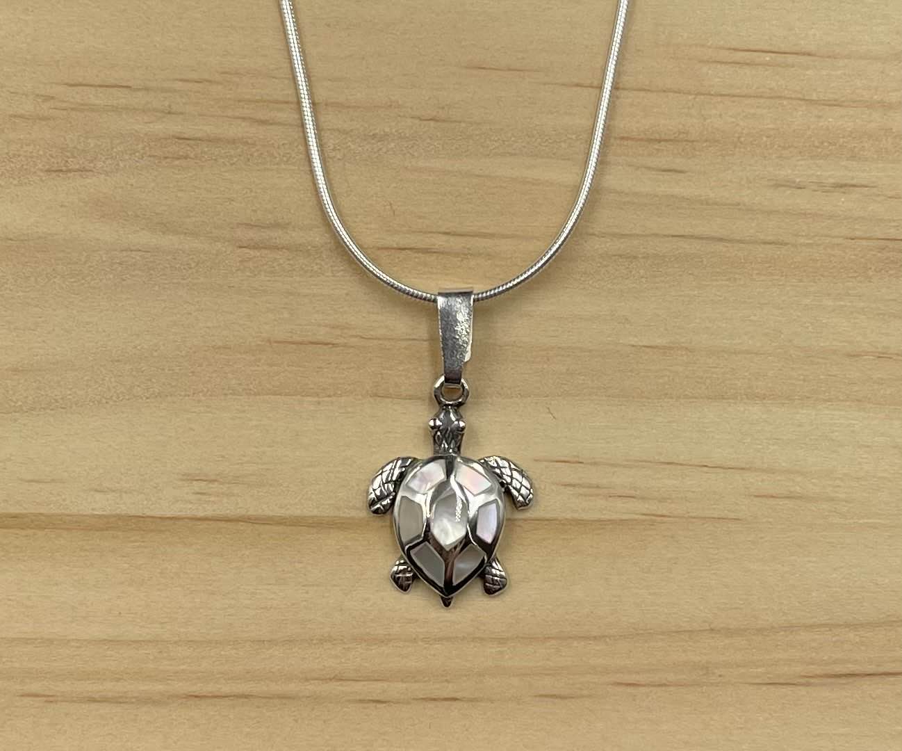 Pendentif Tortue Argent 925 Nacre